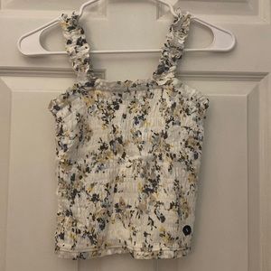 White floral crop top